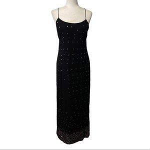 Phoebe by Kay Unger Black Silk Embellished Maxi